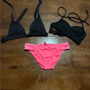 Victoria's Secret Black and Pink Bikini Swimwear bundle